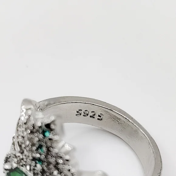 🎀925 Creative Palace Emerald, Topaz, Diamond Accent Ring - Picture 3 of 6